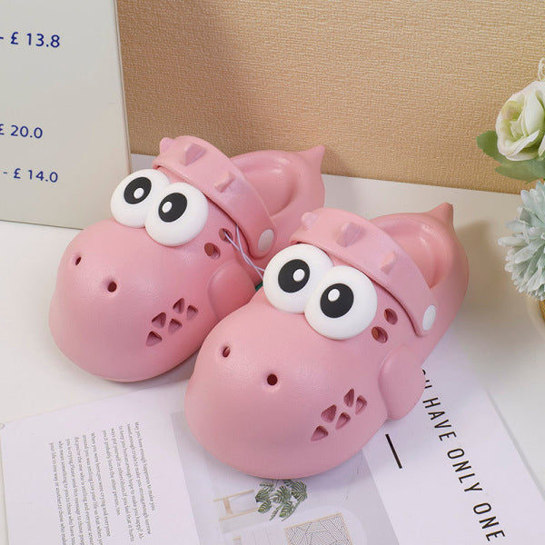Pink Dinosaur Children's Slippers-200