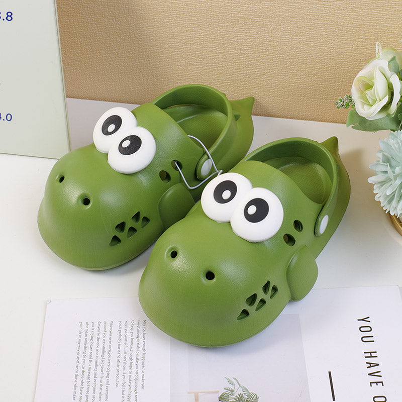 Green dinosaur children's slippers -180