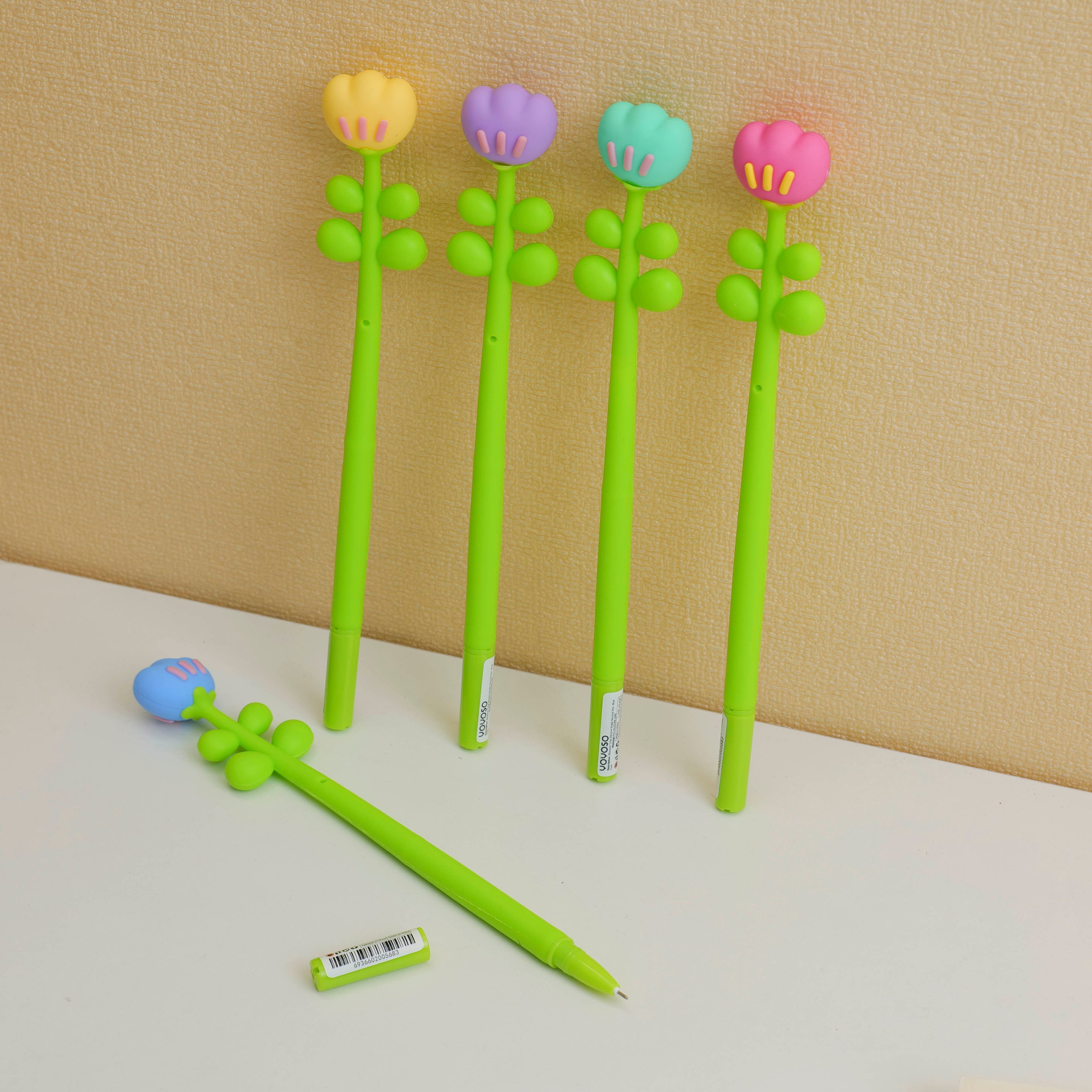 Blossom Tulip Silicone Shake Neutral Pen - Blue Core