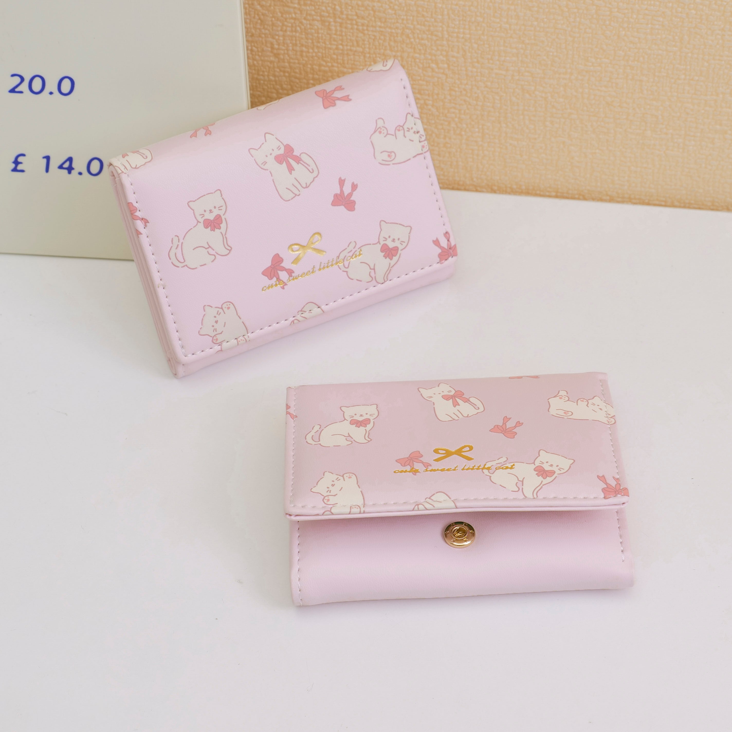 Cute Cat Women's Short Wallet - Pink