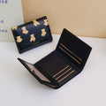 Cute Little Bear Women's Short Wallet - Black
