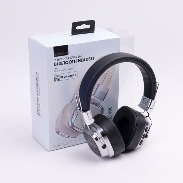 CA-050 Retro-style over-ear Bluetooth headset Black