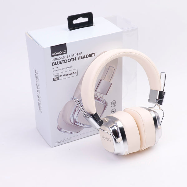 CA-050 Retro-style over-ear Bluetooth headset white