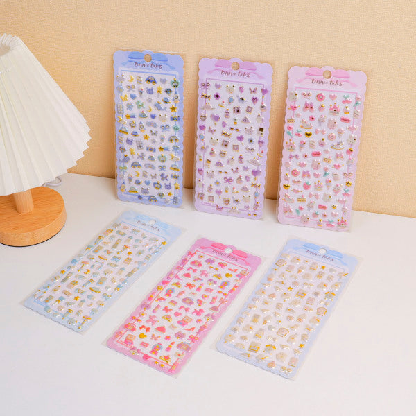 Pearlescent gold leaf Pearl stickers 1-6