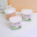 Flip cap Cotton swabs with double round bamboo sticks 200pcs*3box