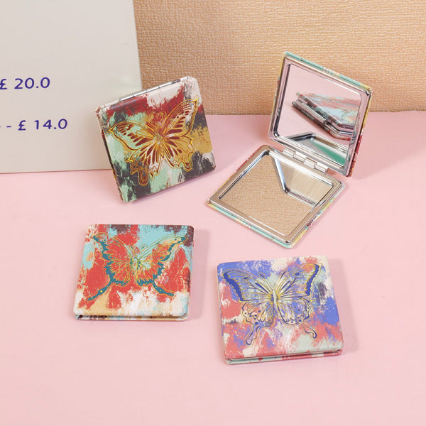 Dunhuang Butterfly Square Double Side Foil Stamping Mirror