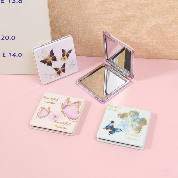 Butterfly square double-sided hot stamping fashion mirror