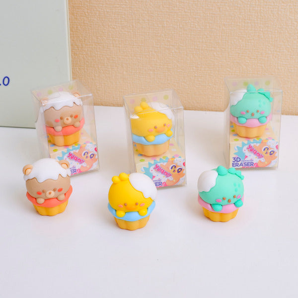 Animal 3D ice cream eraser