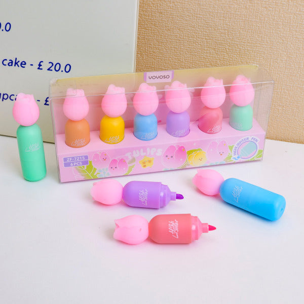 Tulip highlight pen 6pcs
