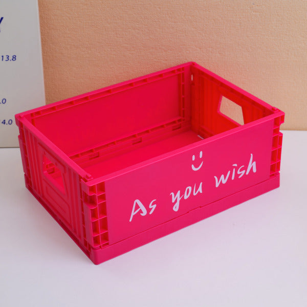 Collapsible flat container basket L