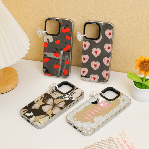 Electroplated mirror delicate small woman phone case (for Apple 16 pro max)