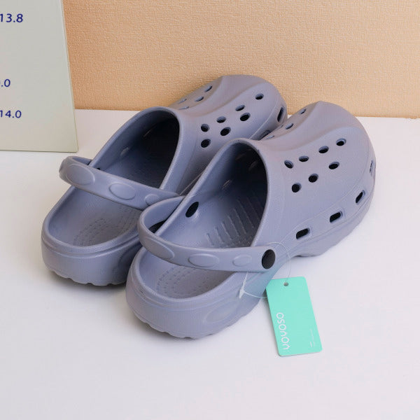 Simple solid color oval men's perforated shoes gray 43