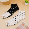Black and white heart floral women's mid-calf socks two pairs set