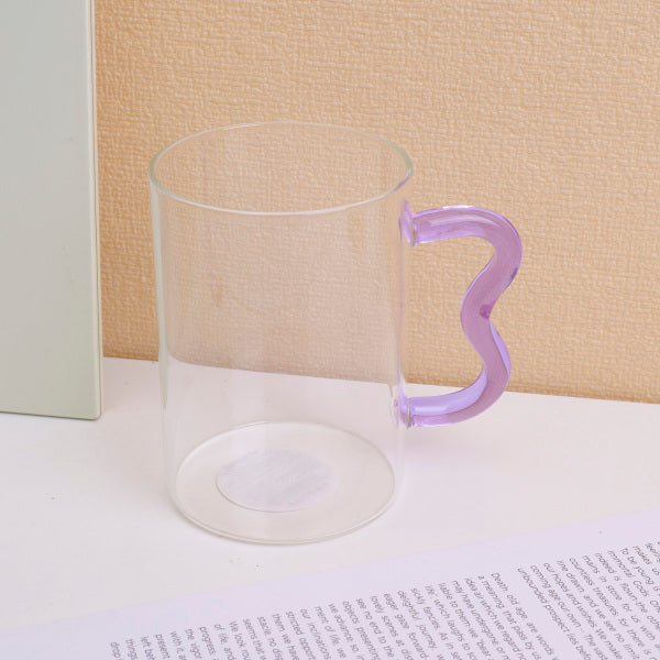 Geometric Handle Glass Cup - 470ml