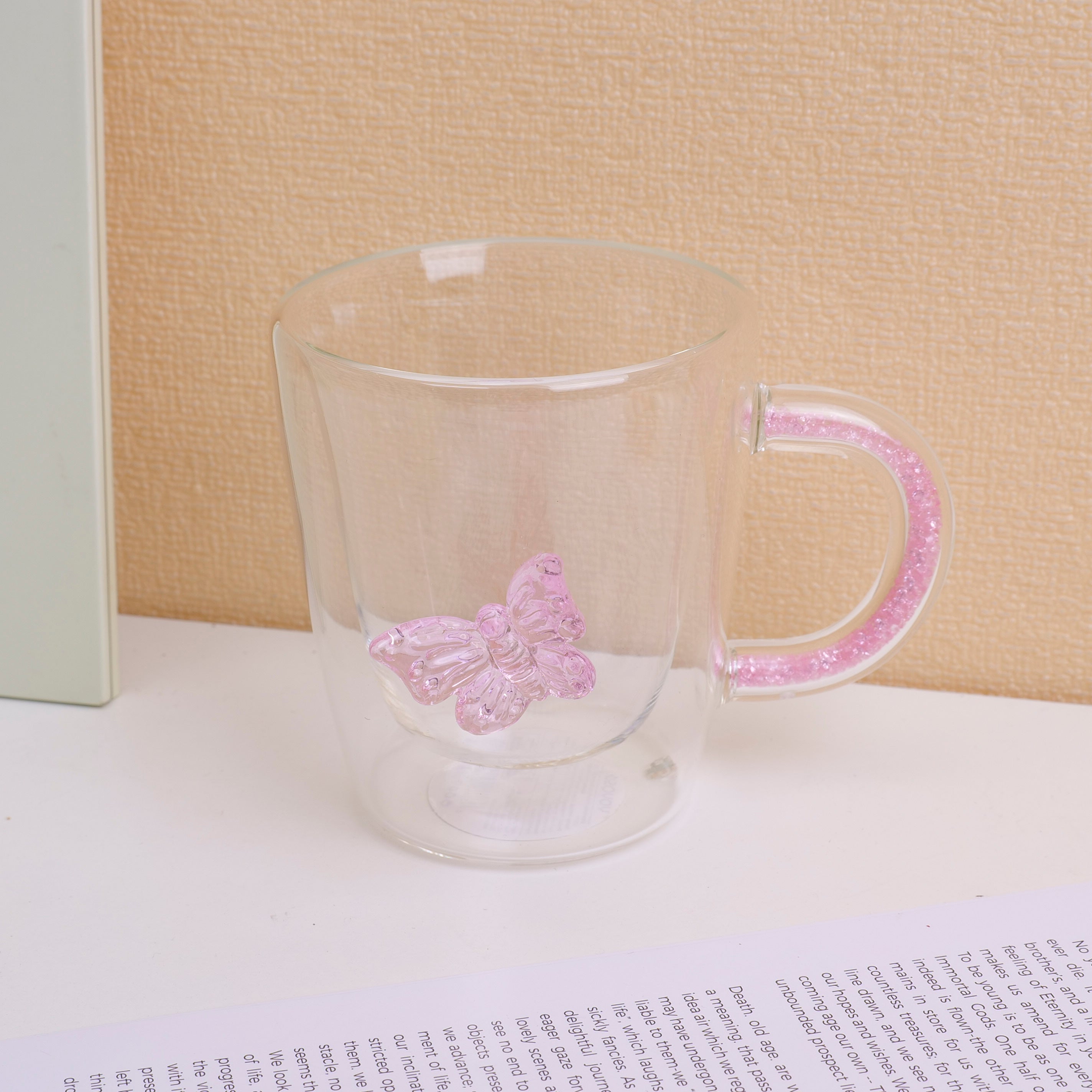 Butterfly double-layer glass cup -320ml