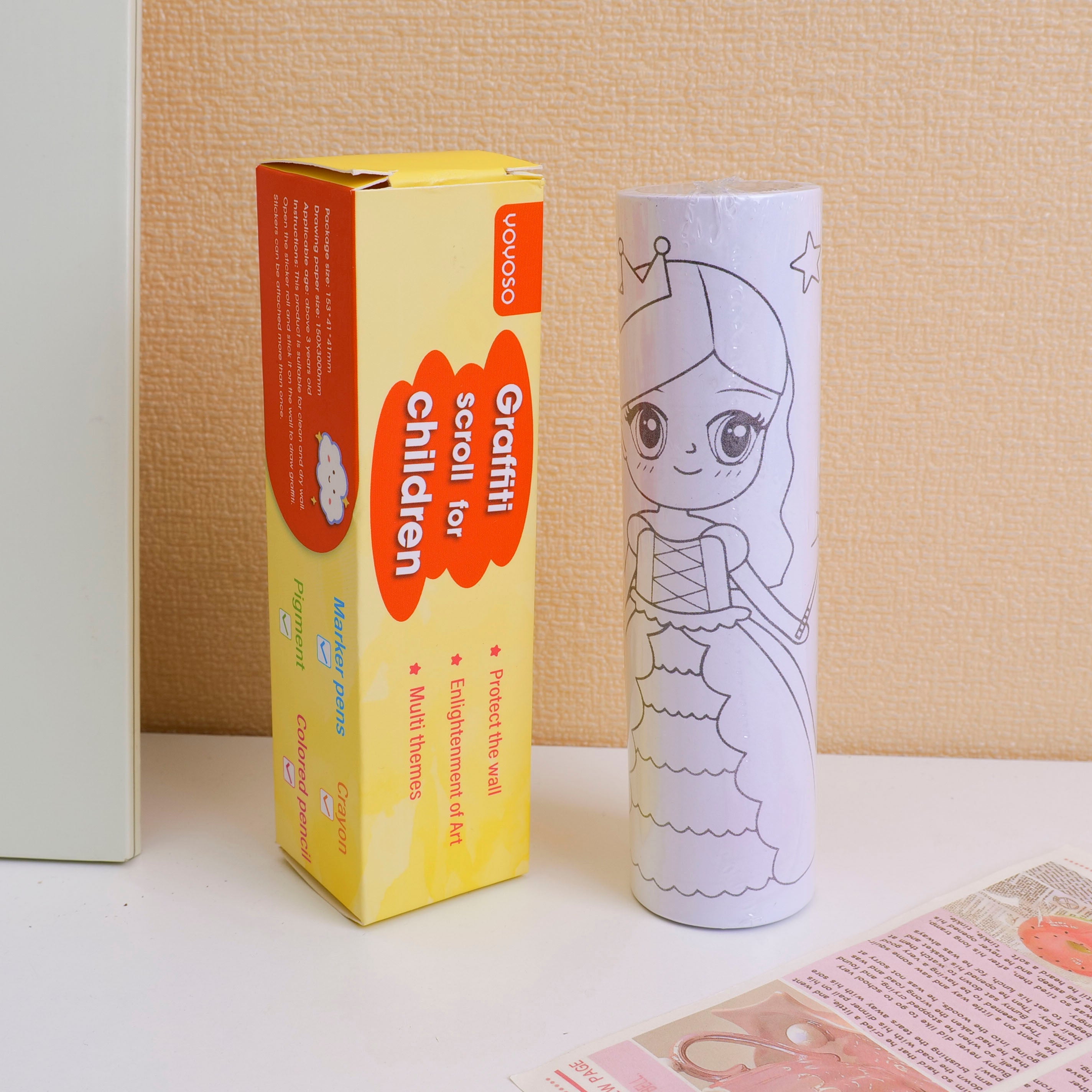 Princess graffiti scroll with back glue 300*15cm