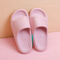 Solid Color Soles Striped Ladies slipper Pink 38-39