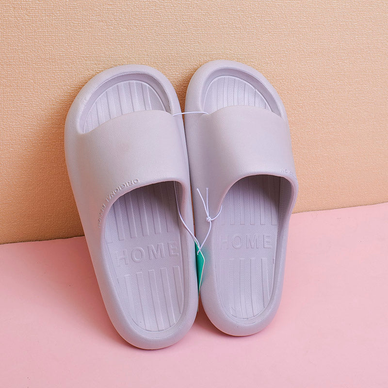 Solid color soles striped men's slipper gray 42-43