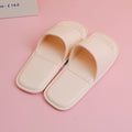 Solid color square women's flip-flops Beige 40-41