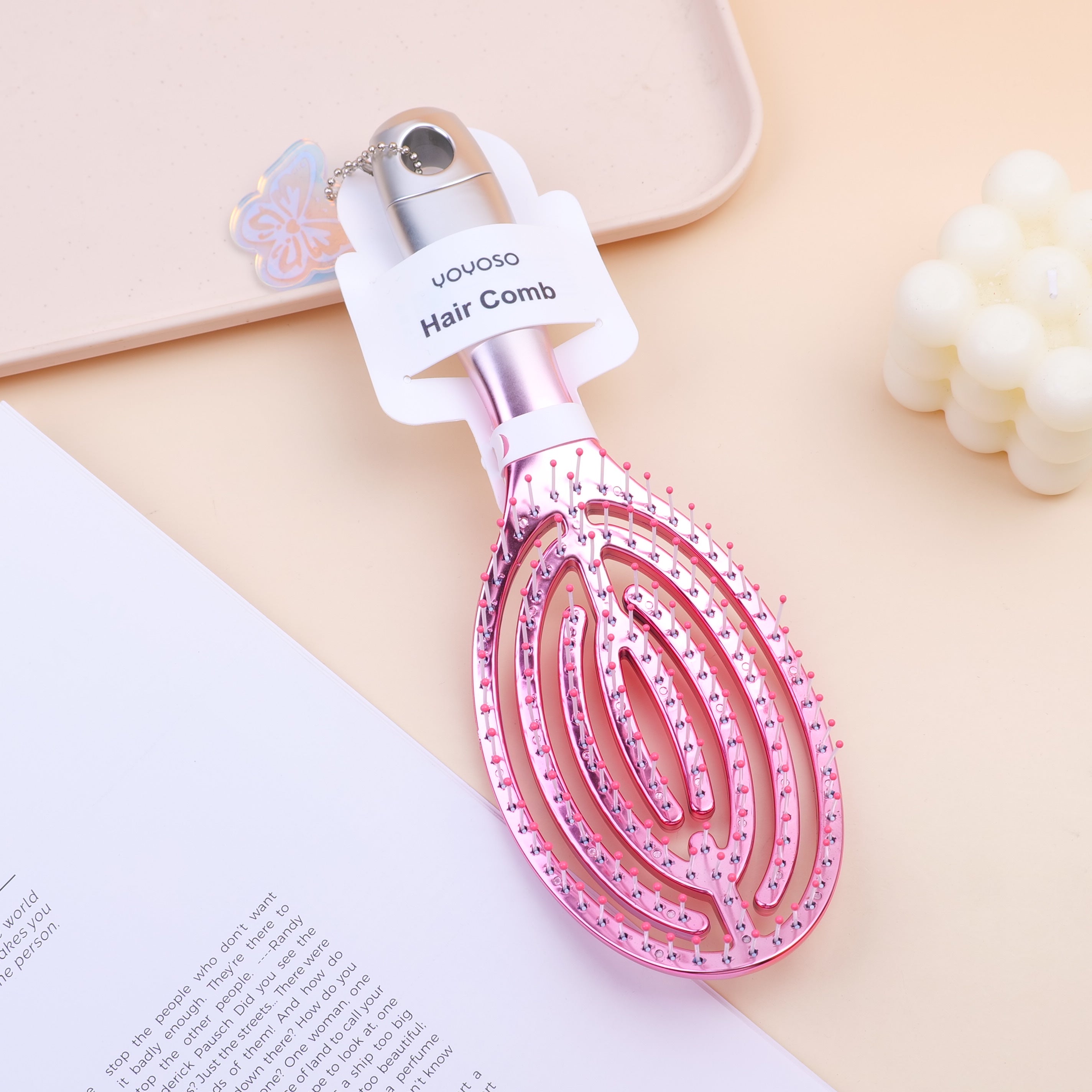 Dream Series Wet & Dry Comb - Electroplated Pink