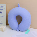 Skin friendly round head memory cotton U-shaped pillow - blue