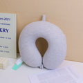 Skin friendly round head memory cotton U-shaped pillow - gray