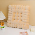 Crystal ultra soft imitation biscuit square cushion - Light coffee