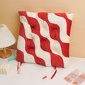 Milk velvet print wavy cushion - orange