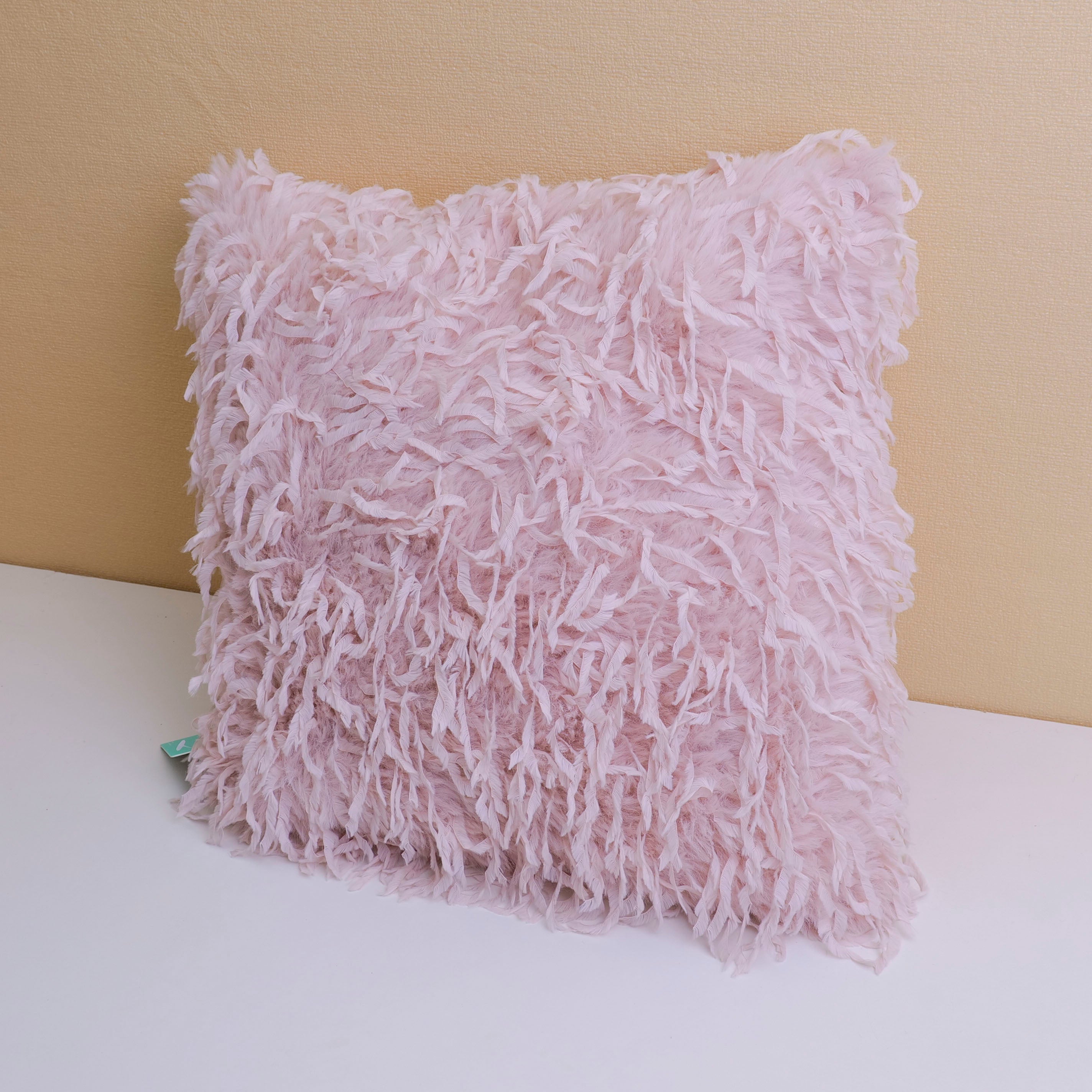 Light deluxe rabbit feather pillow - pink