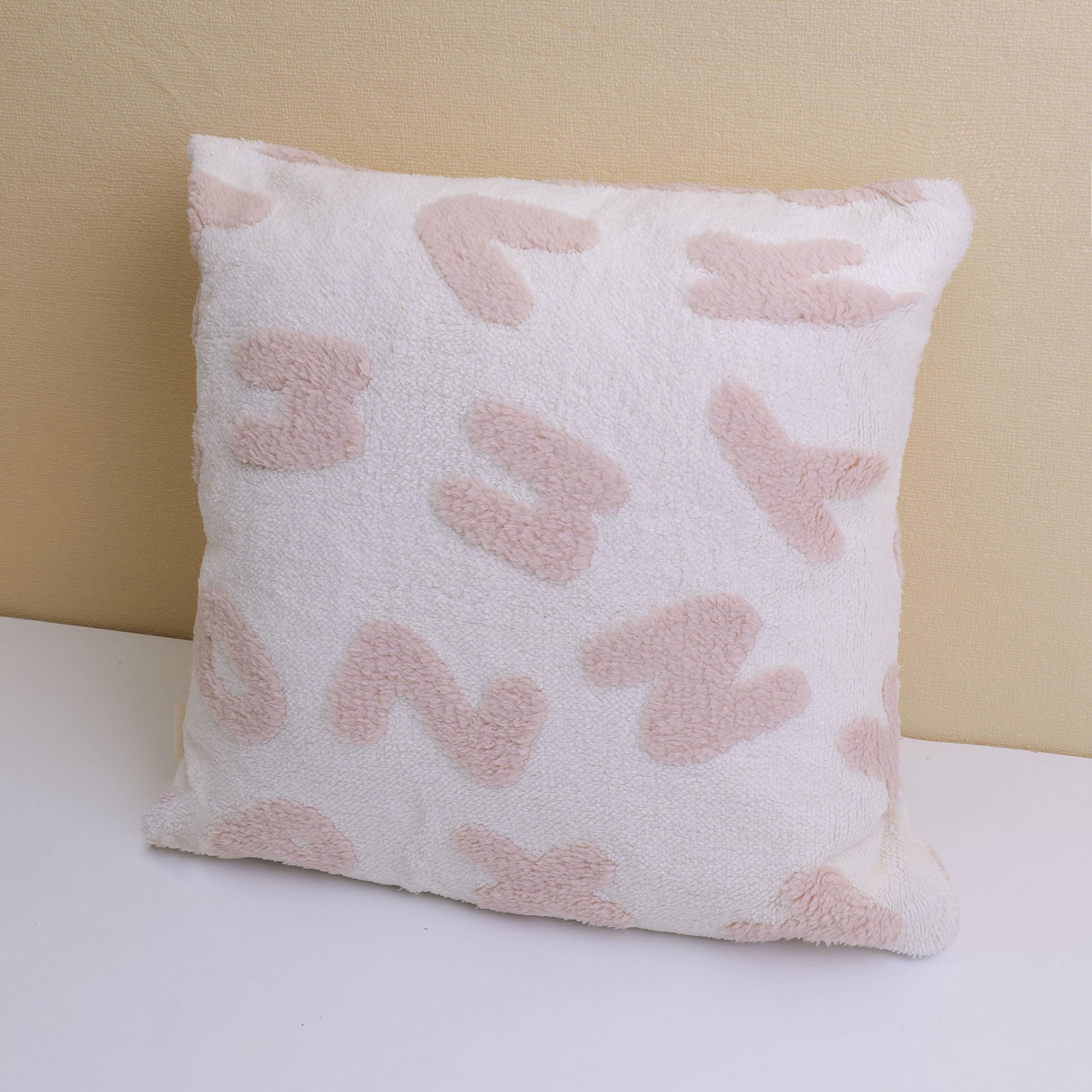 Barbie fleece English letter throw pillow - pink