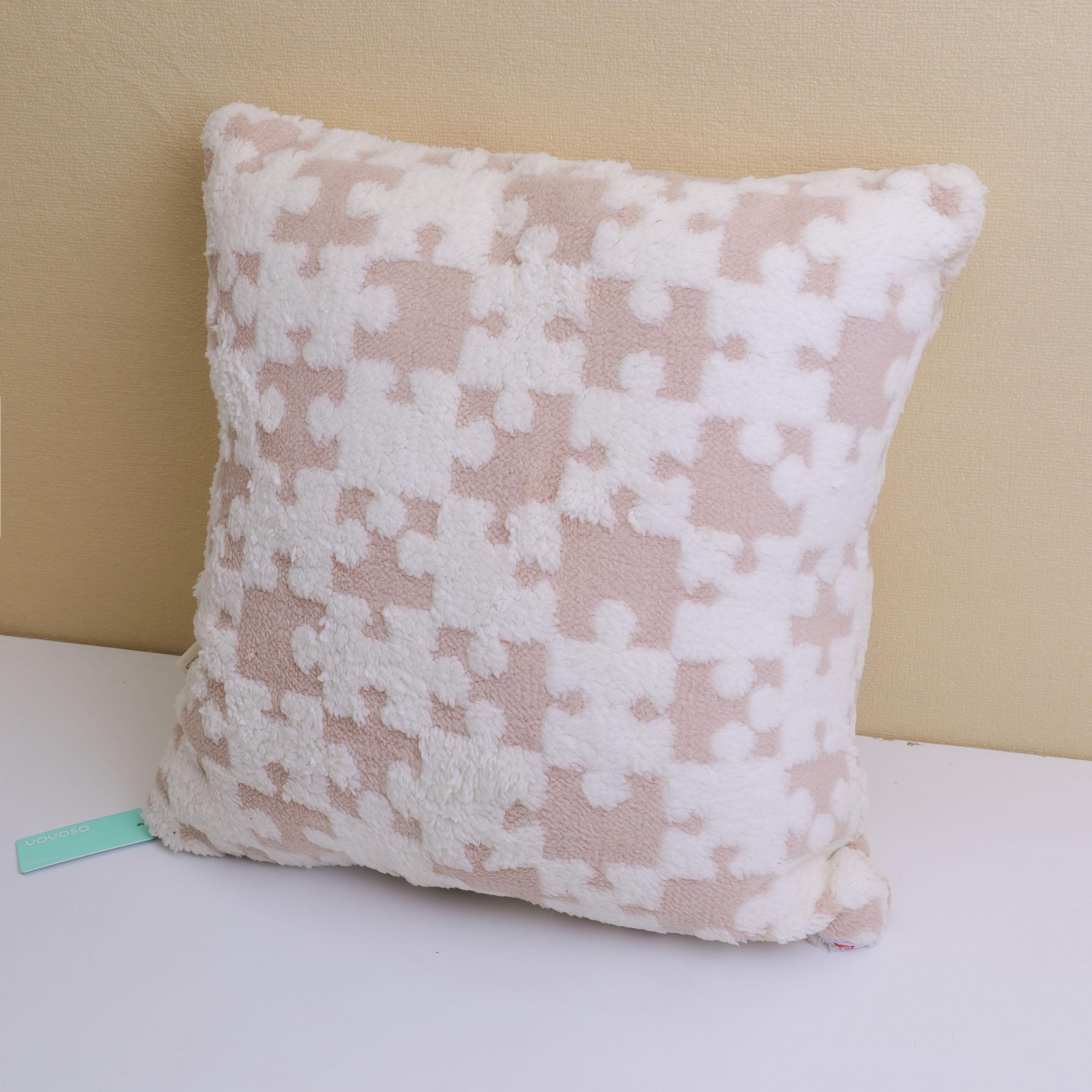 Barbie fleece plaid throw pillow - black