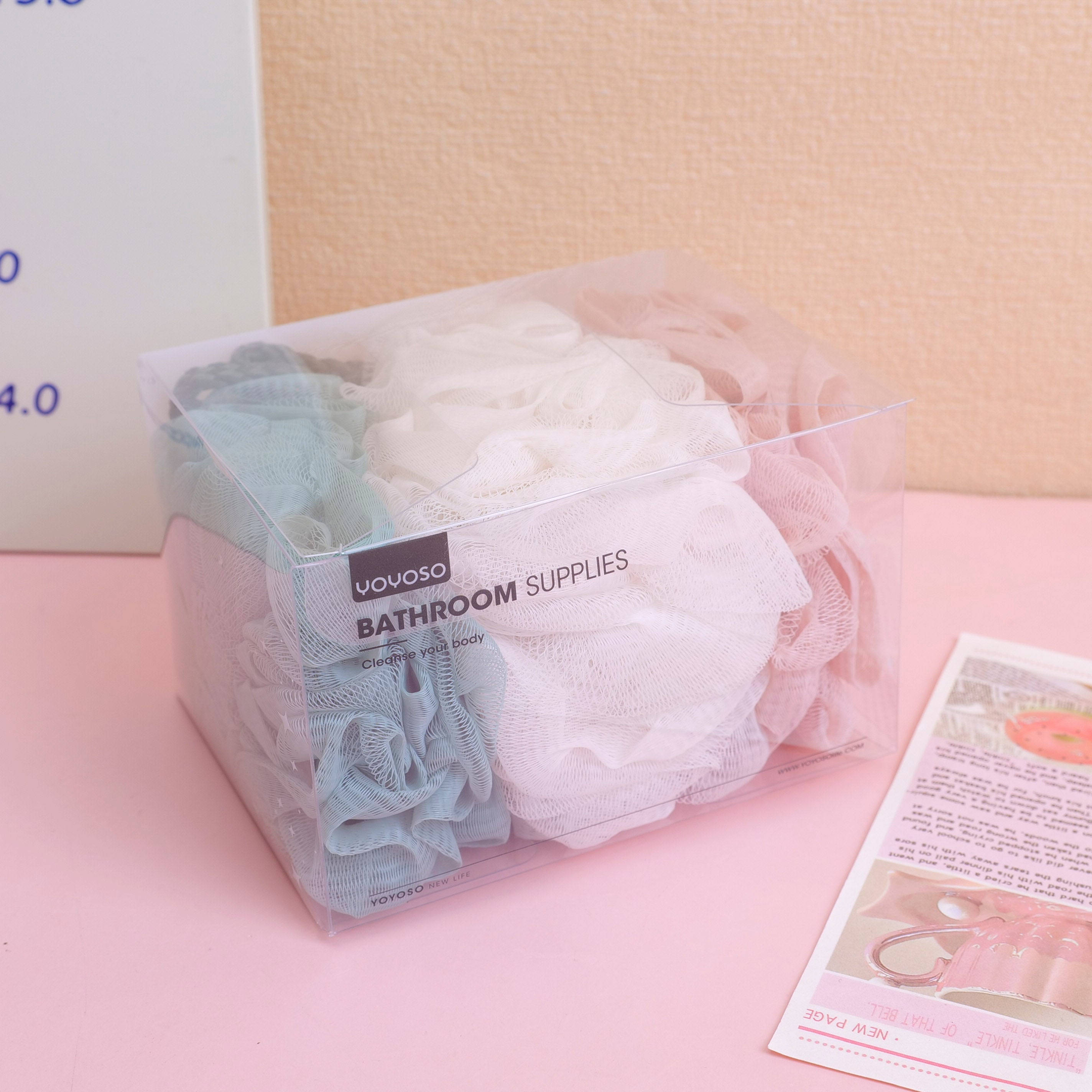 Simple plain bath flower three sets
