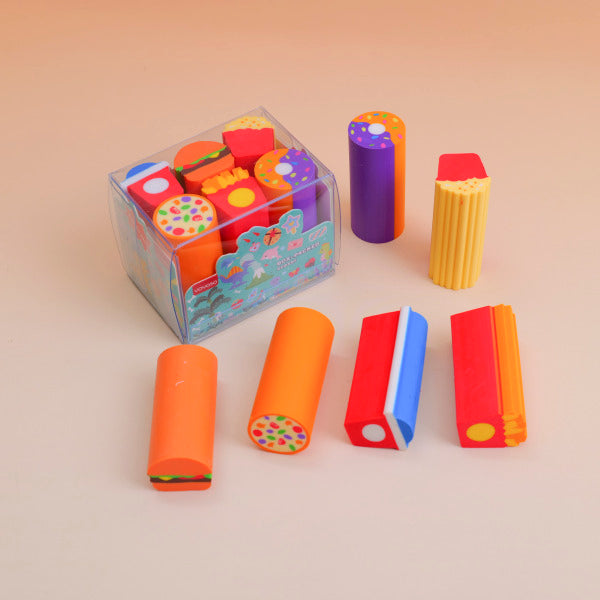 QH-8513 Fast food sharing eraser 6PCS