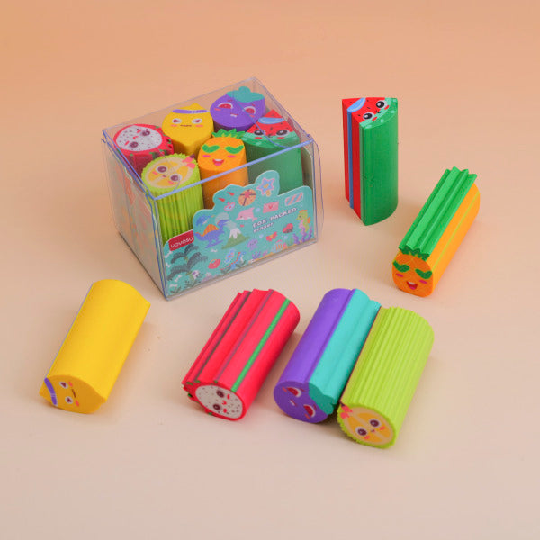 QH-8537 Fruit Family Sharing Erasers 6PCS