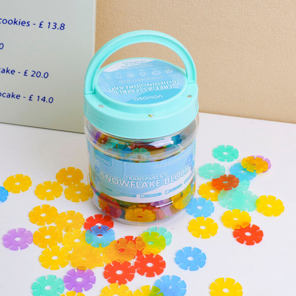 QM-8880 Transparent snowflake block blue bucket