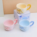 Cream Bow Tie Cup - 350ml