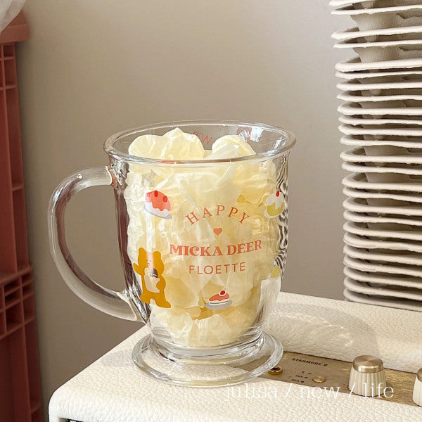 Happy heart glass cup -400ml