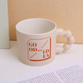Simple pearl handle mug 350ml- beige