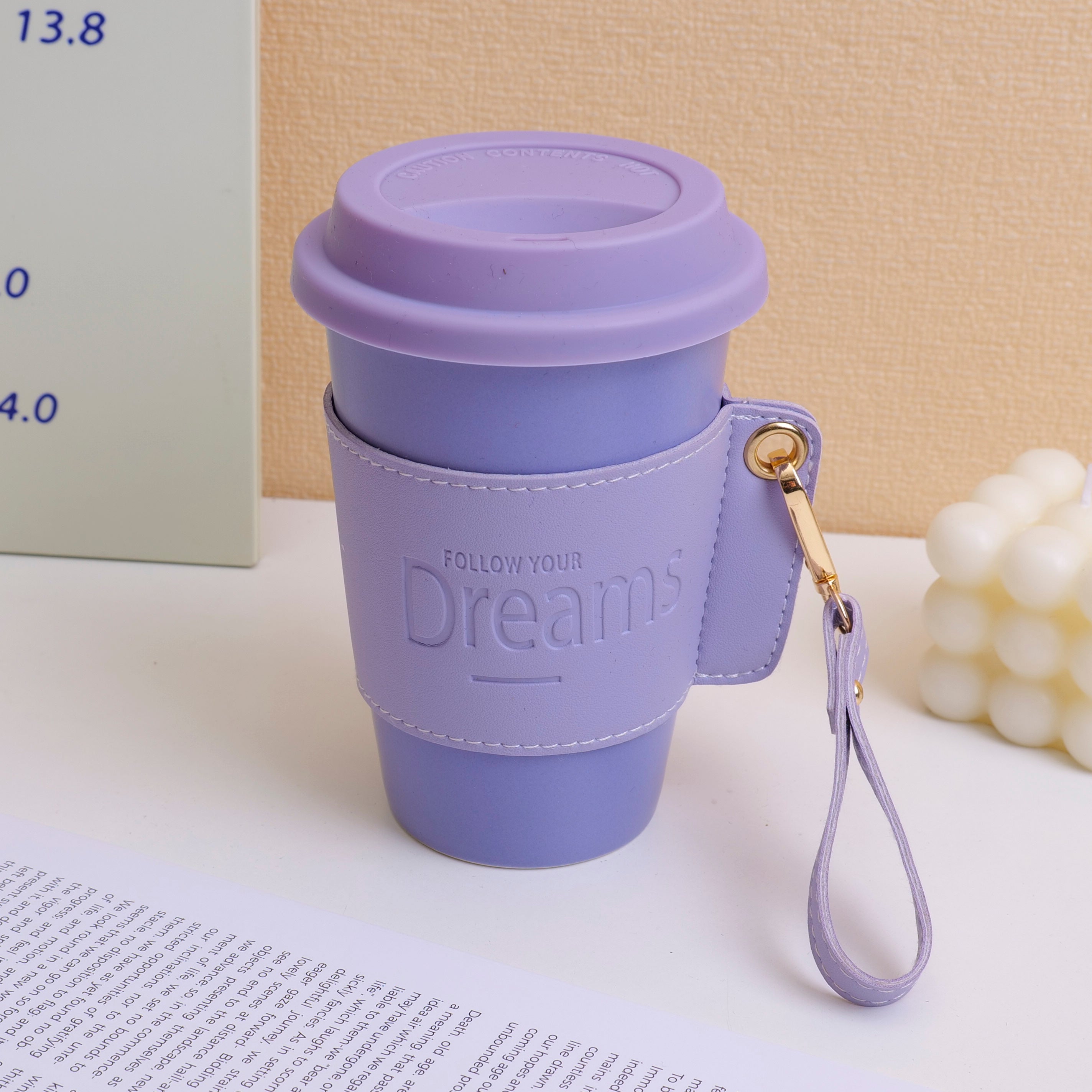 Creative leather mug 380ml- Purple
