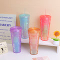 Double fish scale gradient plastic cup -780ml