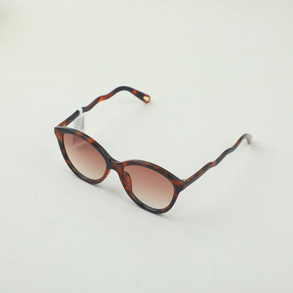 Retro round frame sunglasses with leopard print