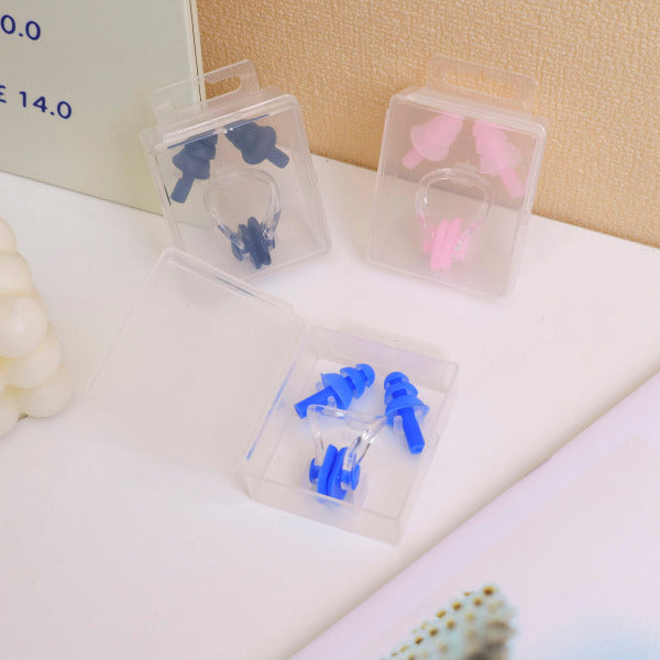 Nose clip and ear plugs for adults