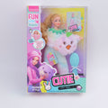 QJ158 11-joint green plush headband girl doll-38cm