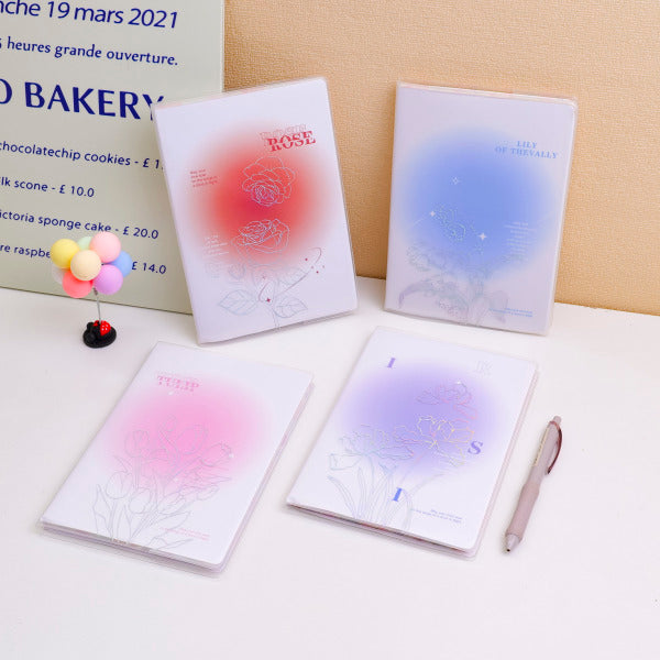 Rose Flower Leatherette Notebook A5-Horizontal Lined Pages 84PCS