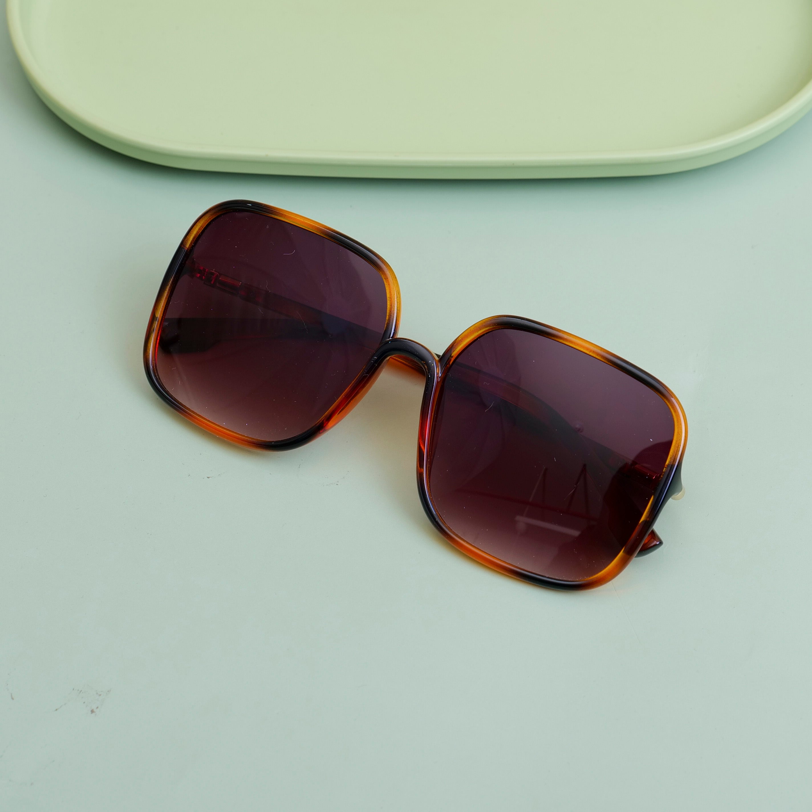 Large Square Frame Women's Sunglasses - Leopard Print