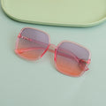 Large Square Frame Women's Sunglasses - Gradient Orange