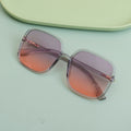 Large Square Frame Women's Sunglasses - Gradient Purple