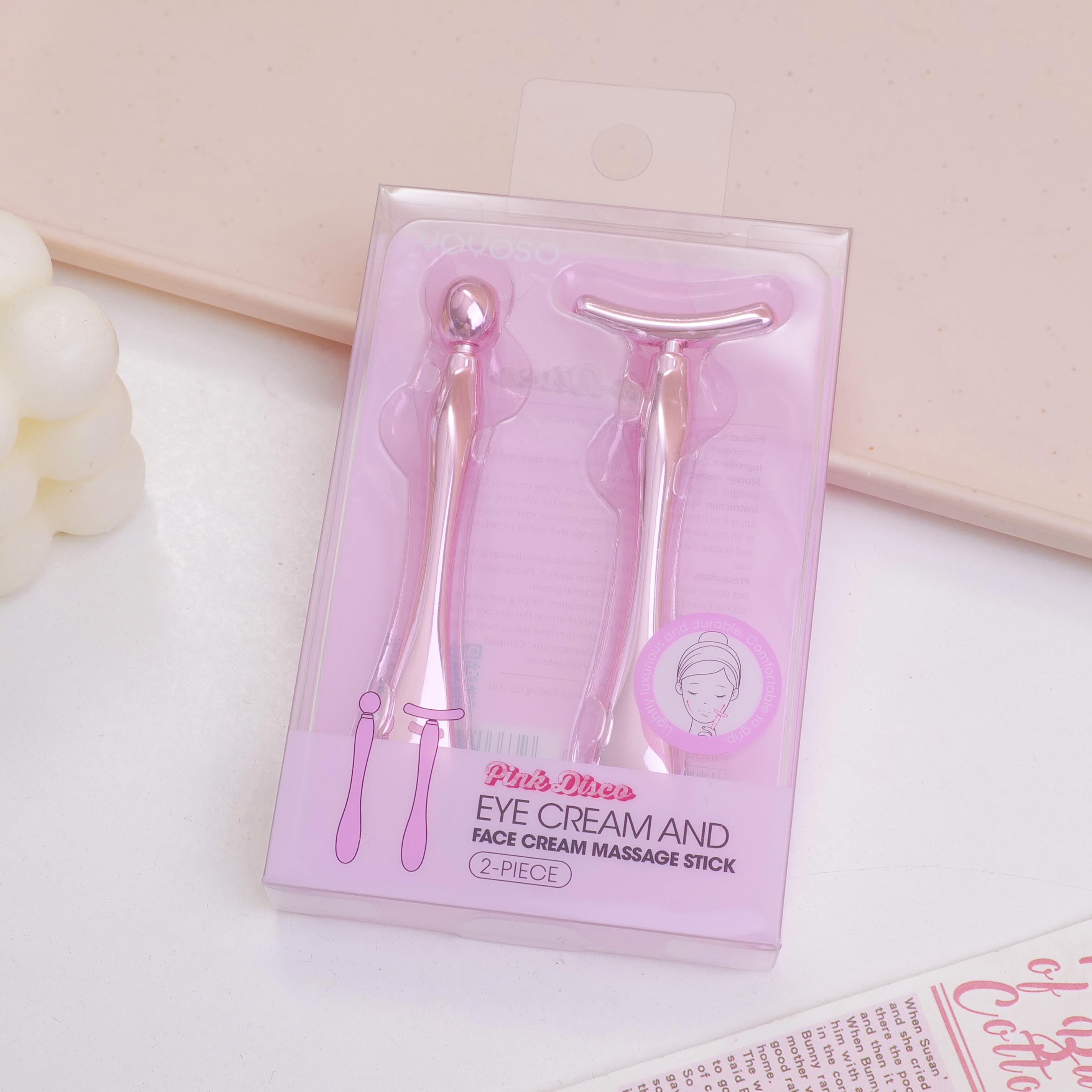 Pink Disco Series - Eye cream and face cream massage stick combination (2 pcs)