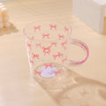 Pink Bowknot Handle Cup with Rhinestones 500ml
