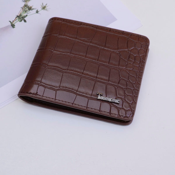 Snakeskin Men's Short Wallet - Brown